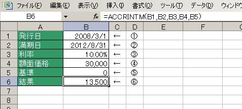 =ACCRINTM関数の使用例