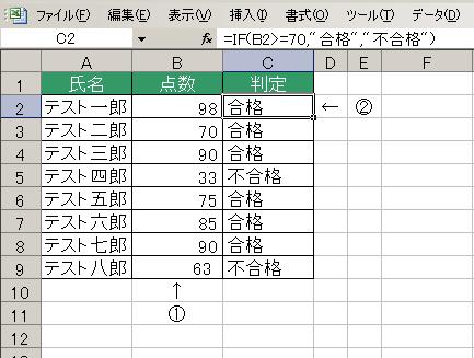 IF関数の使用例
